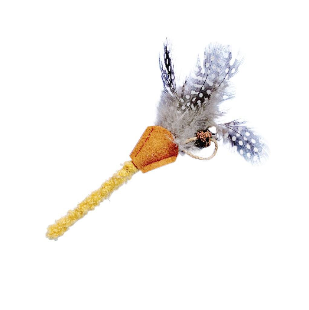 Wood and Feather Cat Teaser Toy