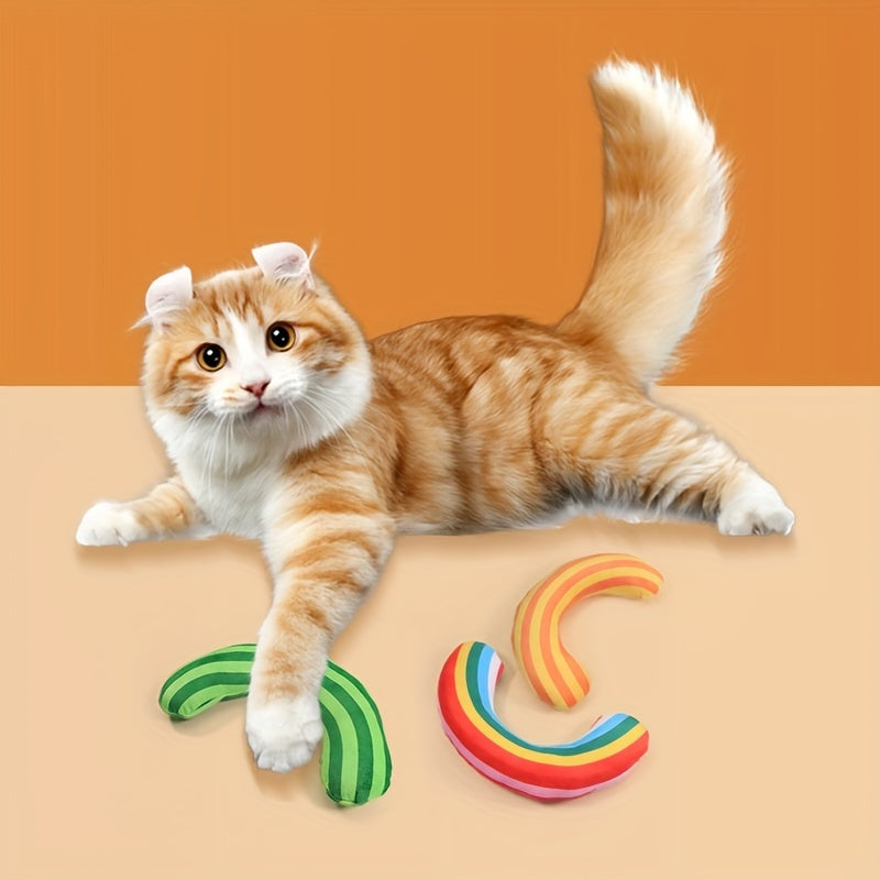 Striped Crescent Cat Pillow Toy