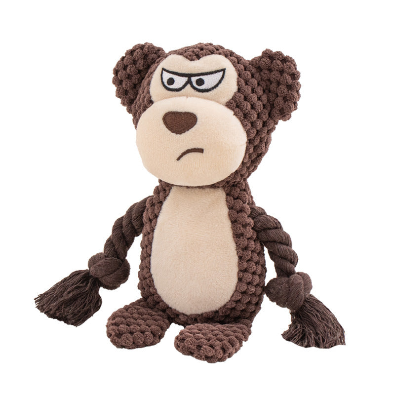 Animal Plush and Rope Dog Toy