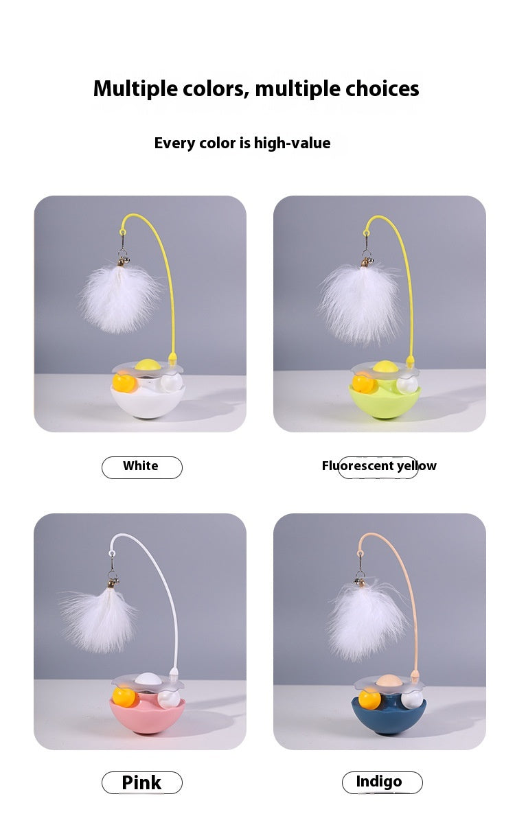 Tumbler Cat Toy with Feather Wand
