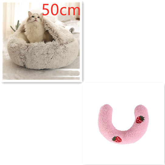 Convertible Round Plush Pet Bed