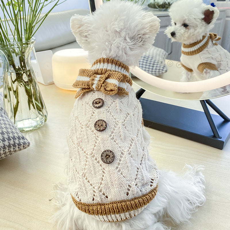Bow Knit Pet Sweater