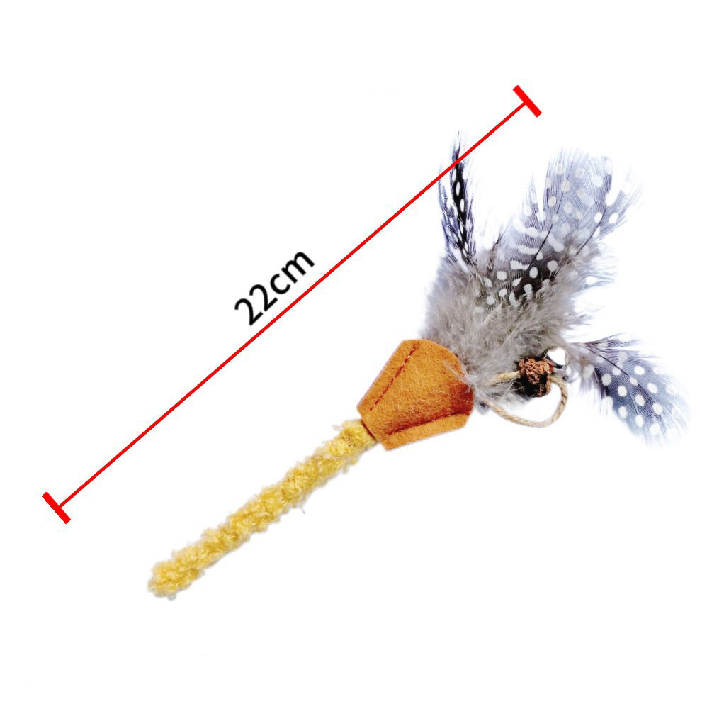 Wood and Feather Cat Teaser Toy