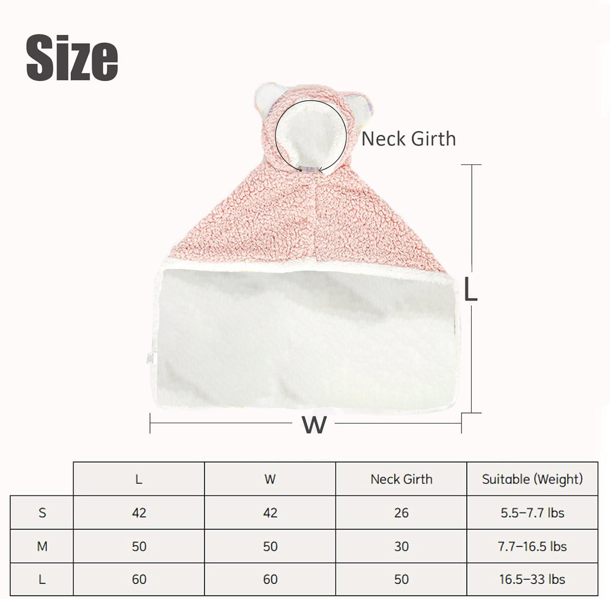 Hooded Teddy Bear Fleece Pet Cape