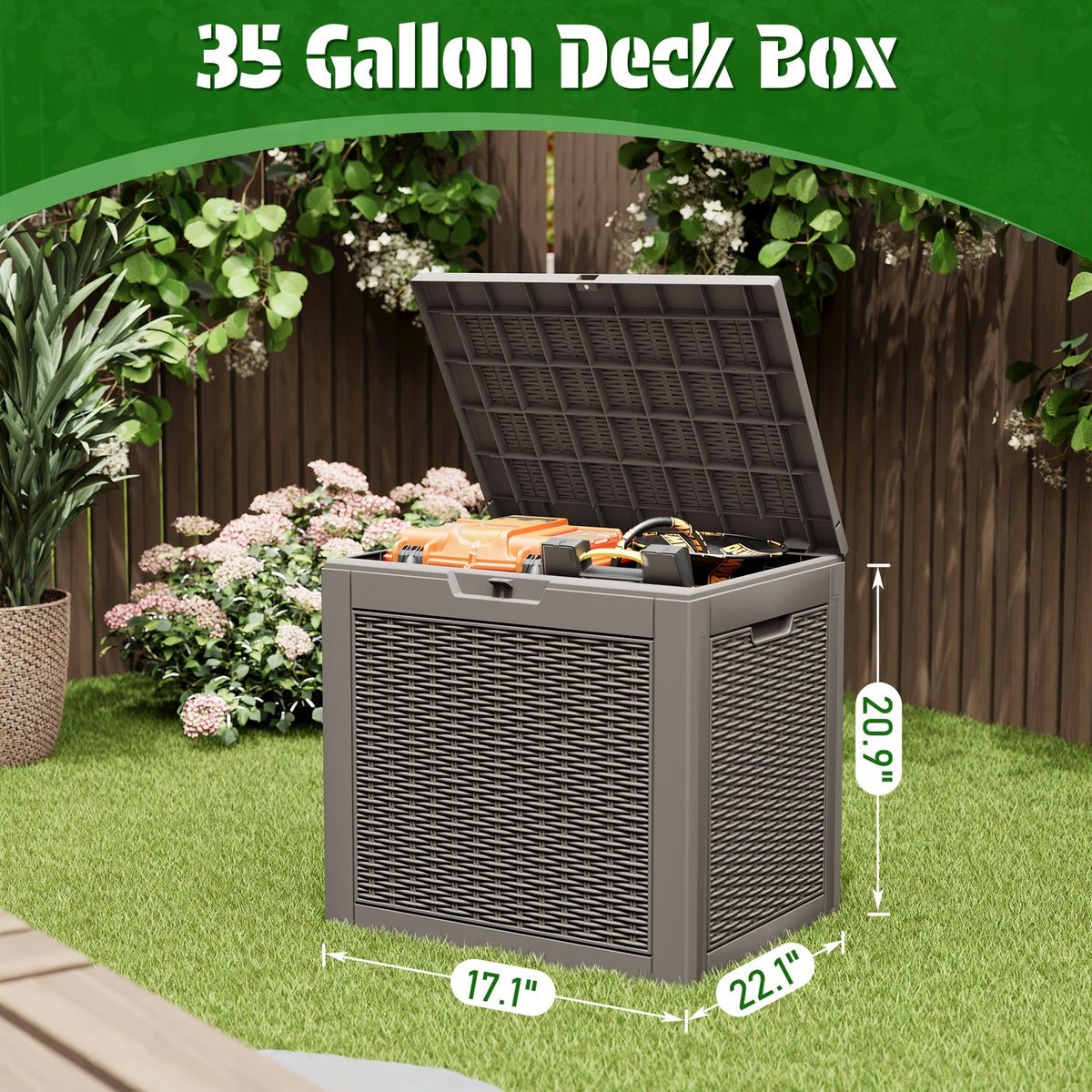 Outdoor Storage Box with Lock Hole