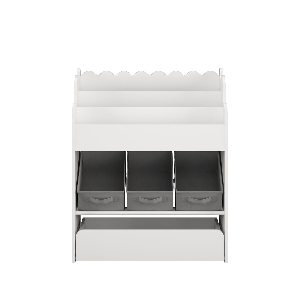 Children’s Bookshelf with Storage Bins and Drawer