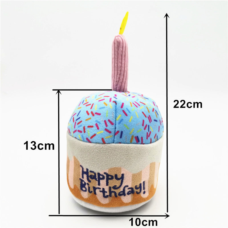 Birthday Cake Plush Dog Toy