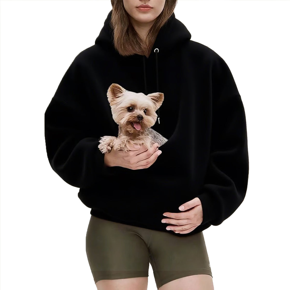 Hooded Sweatshirt with Pet Pouch