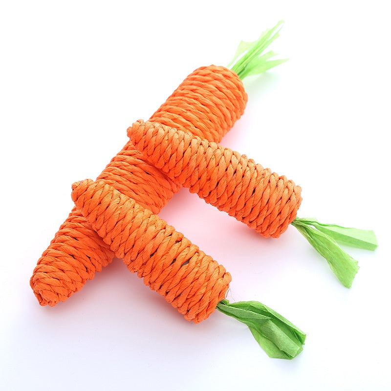 Carrot-Shaped Paper Rope Cat Toy