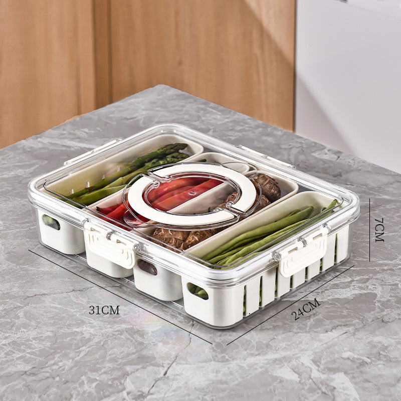 Divided Snack Serving Tray with Lid