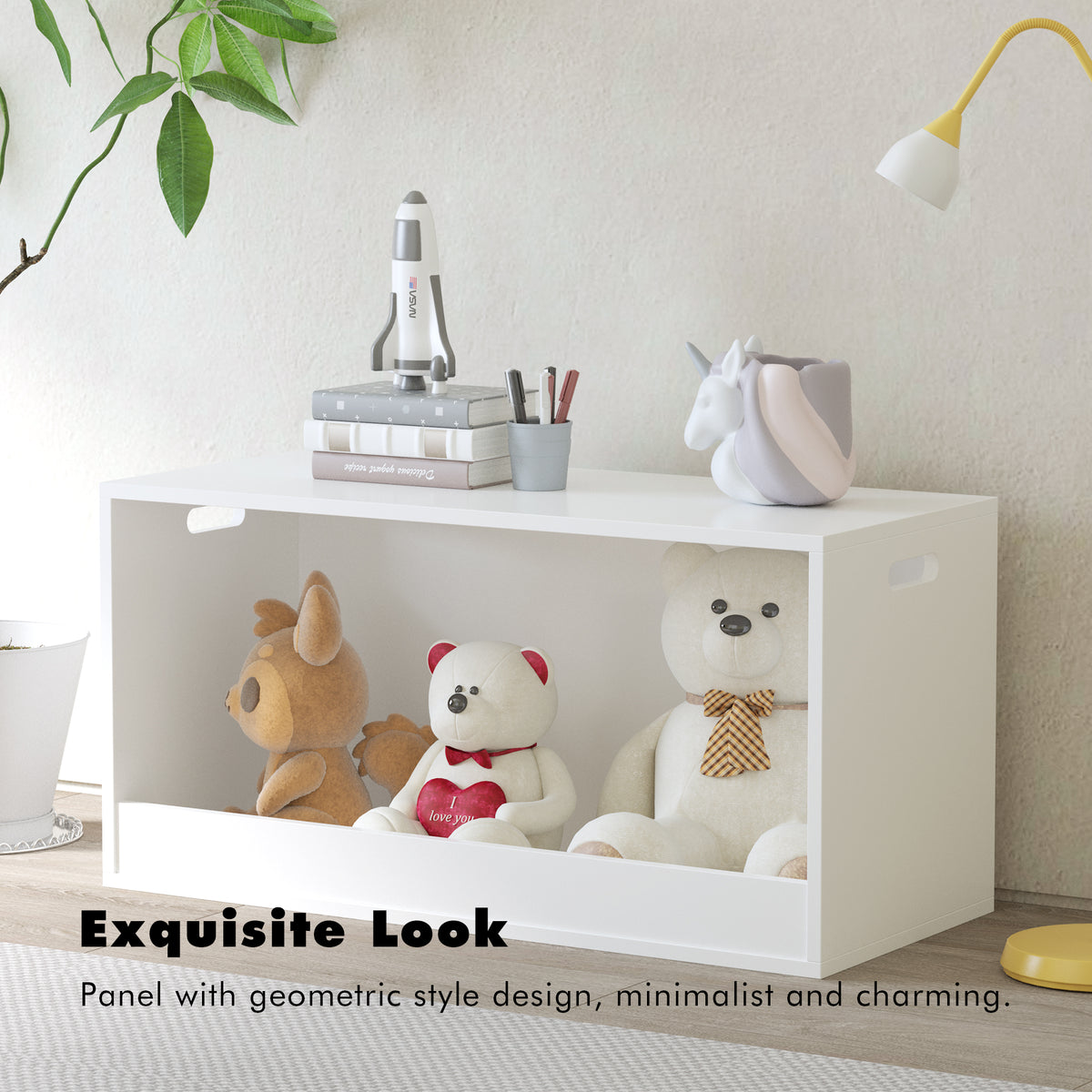 Open Wooden Toy Storage Bin