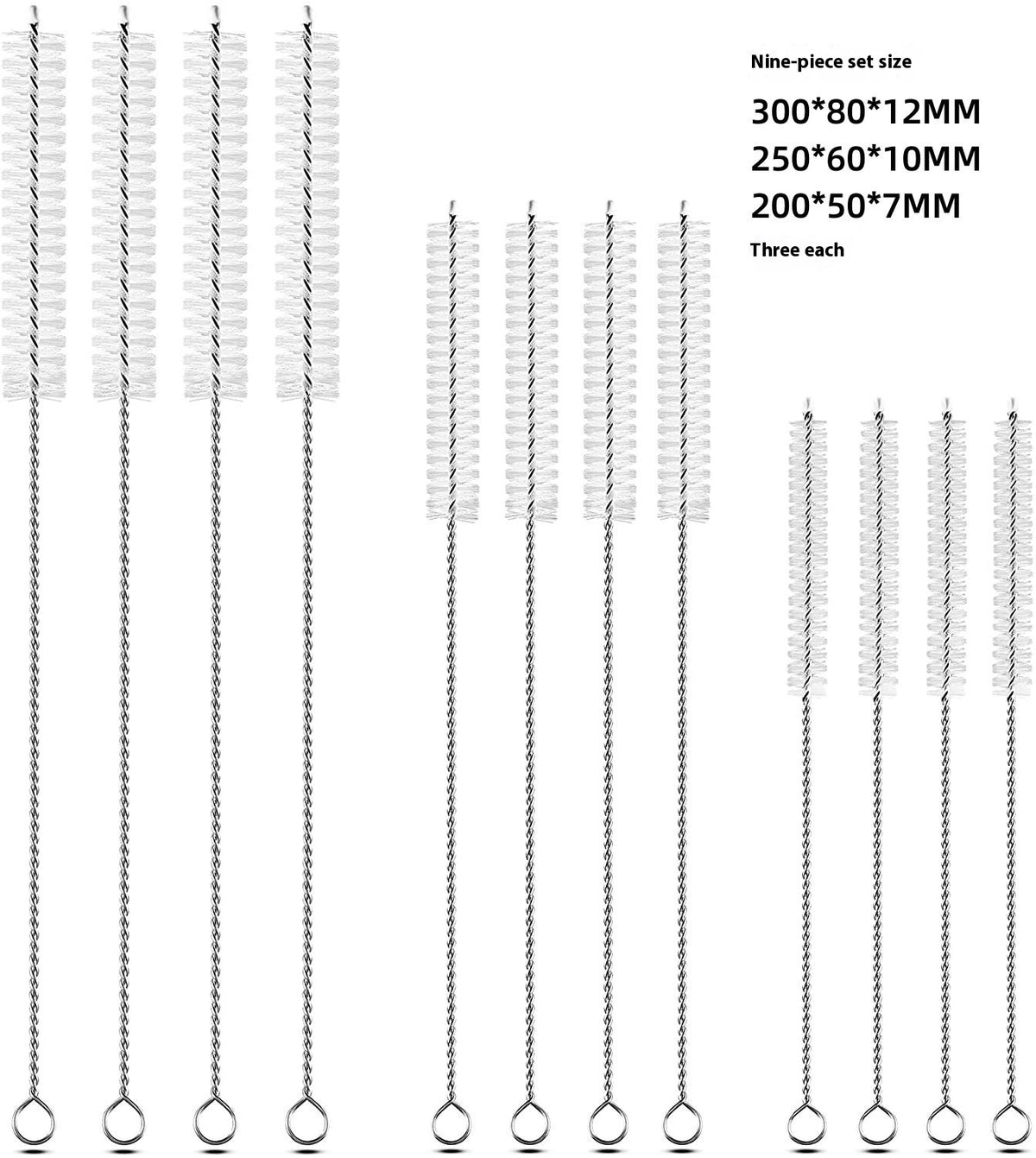 Nylon and Stainless Steel Cleaning Brush Set