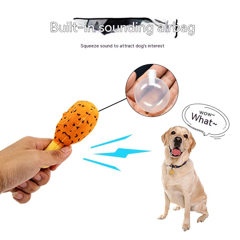 Chicken Drumstick Plush Treat-Hiding Dog Toy