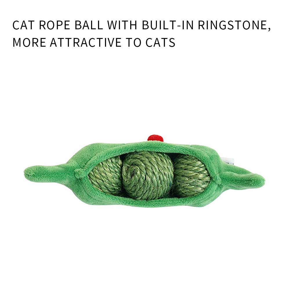 Three Cat Toy Balls with Pea Pod Holder