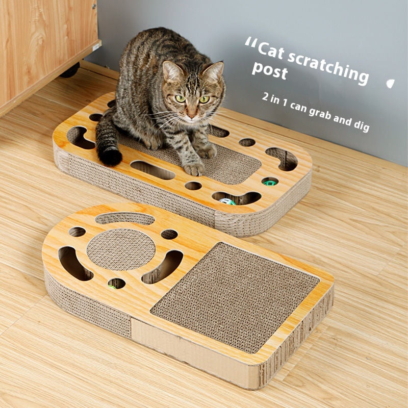 Cardboard Cat Scratch Board with Ball Track