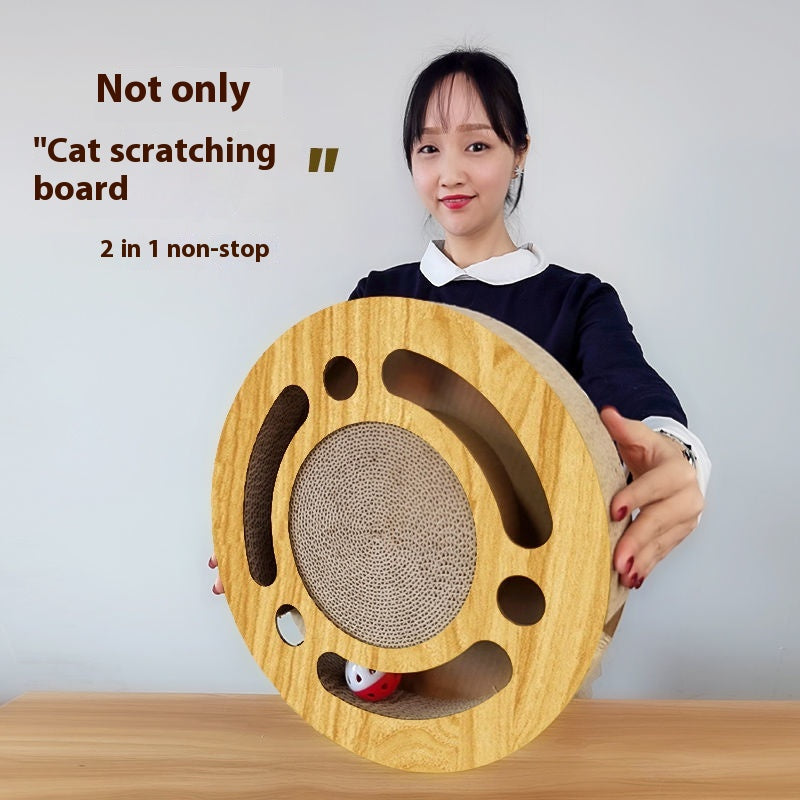 Cardboard Cat Scratch Board with Ball Track