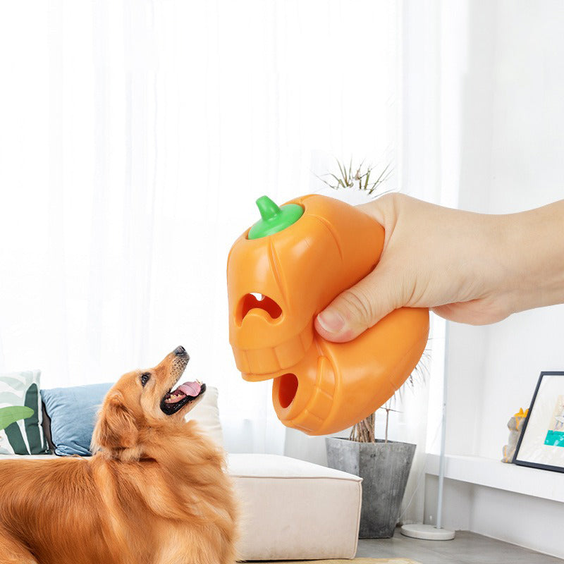 Pumpkin-Shaped TPR Dog Treat Toy