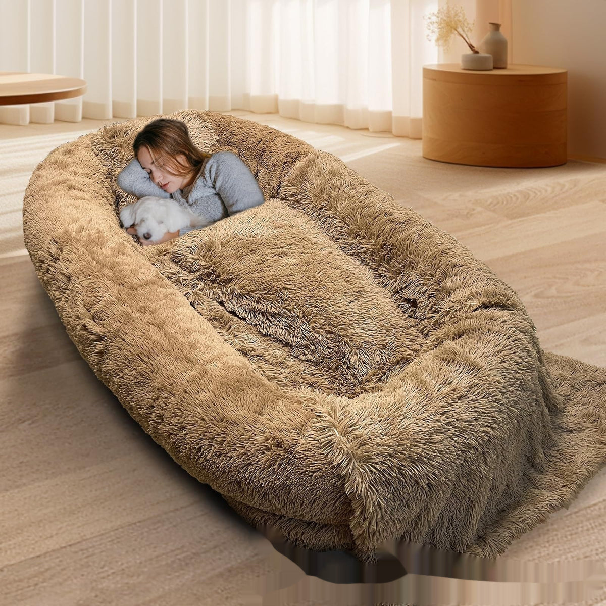 Oversized Plush Pet Lounger