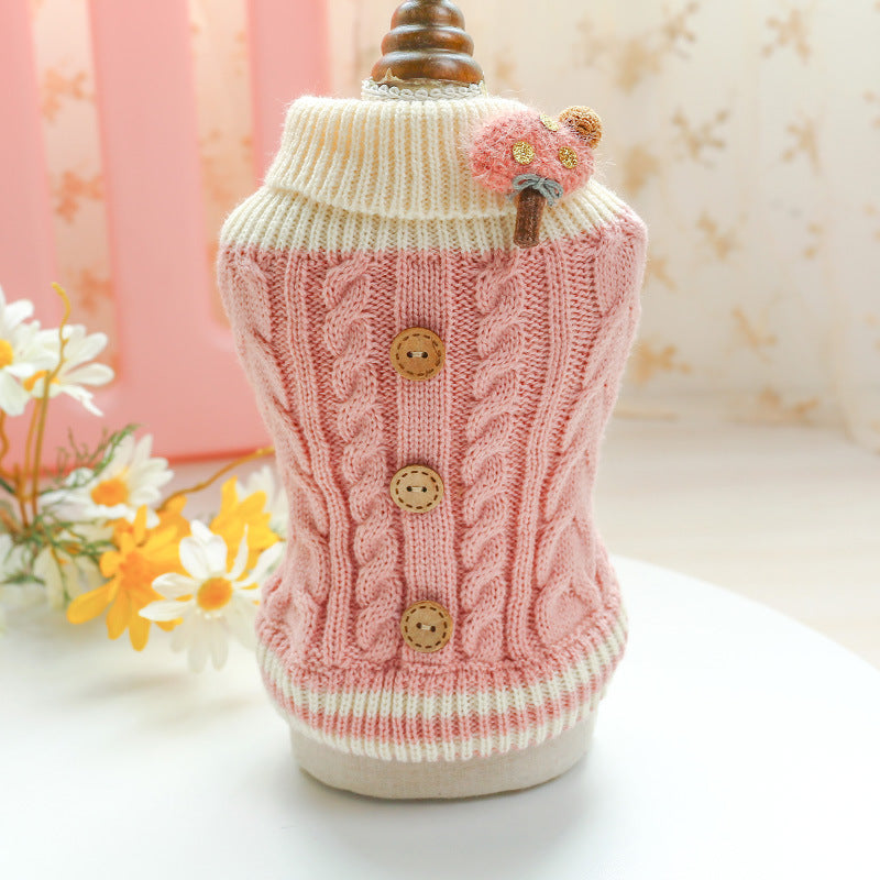 Bow Knit Pet Sweater