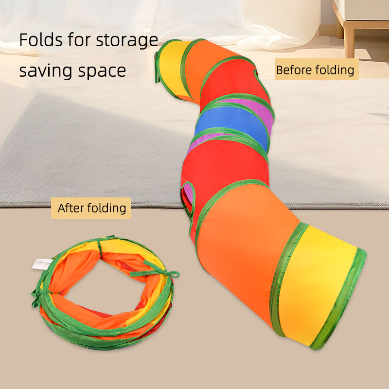 Collapsible Rainbow Pet Play Tunnel