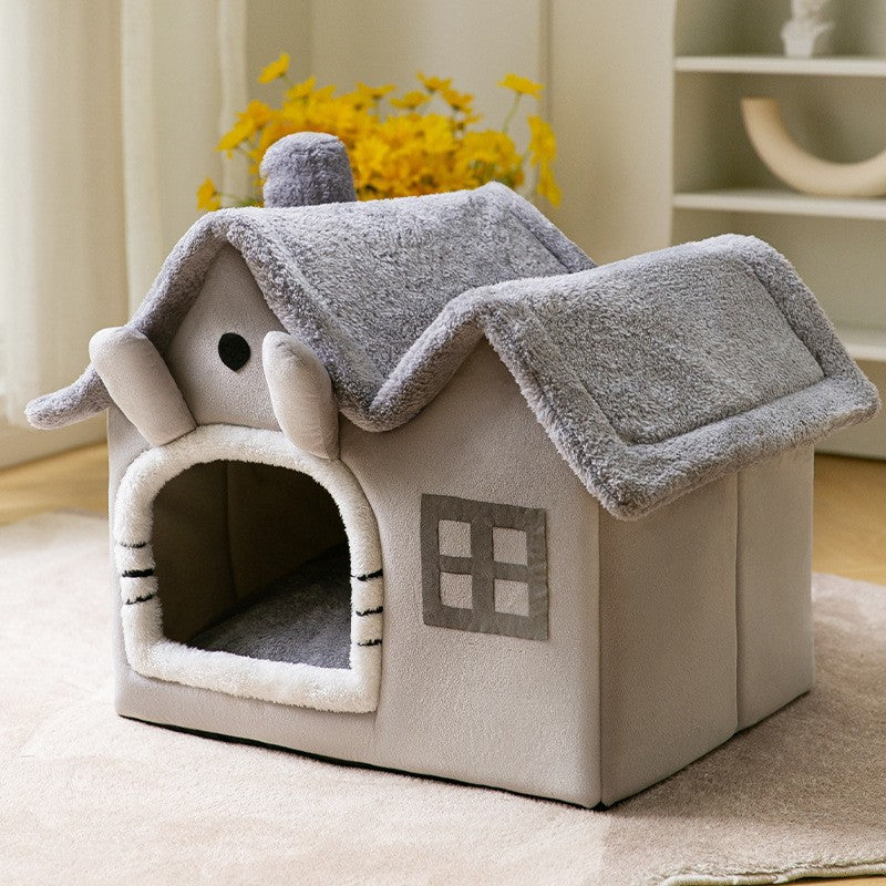 Foldable Enclosed Pet Bed