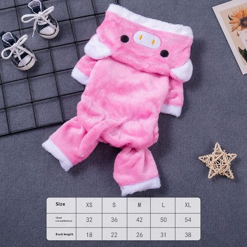 Coral Fleece Pig Pet Costume