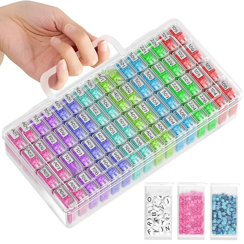 Portable Beaded Storage Transparent Bead Drill Classification Box