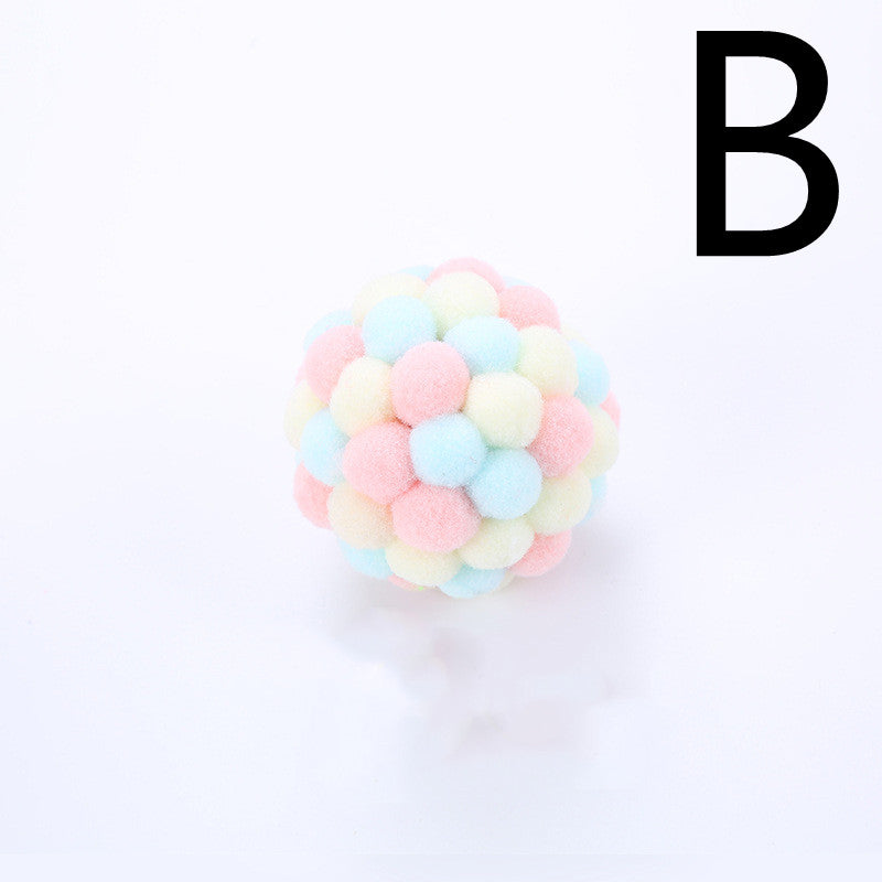 Colorful Plush Cat Toy Ball