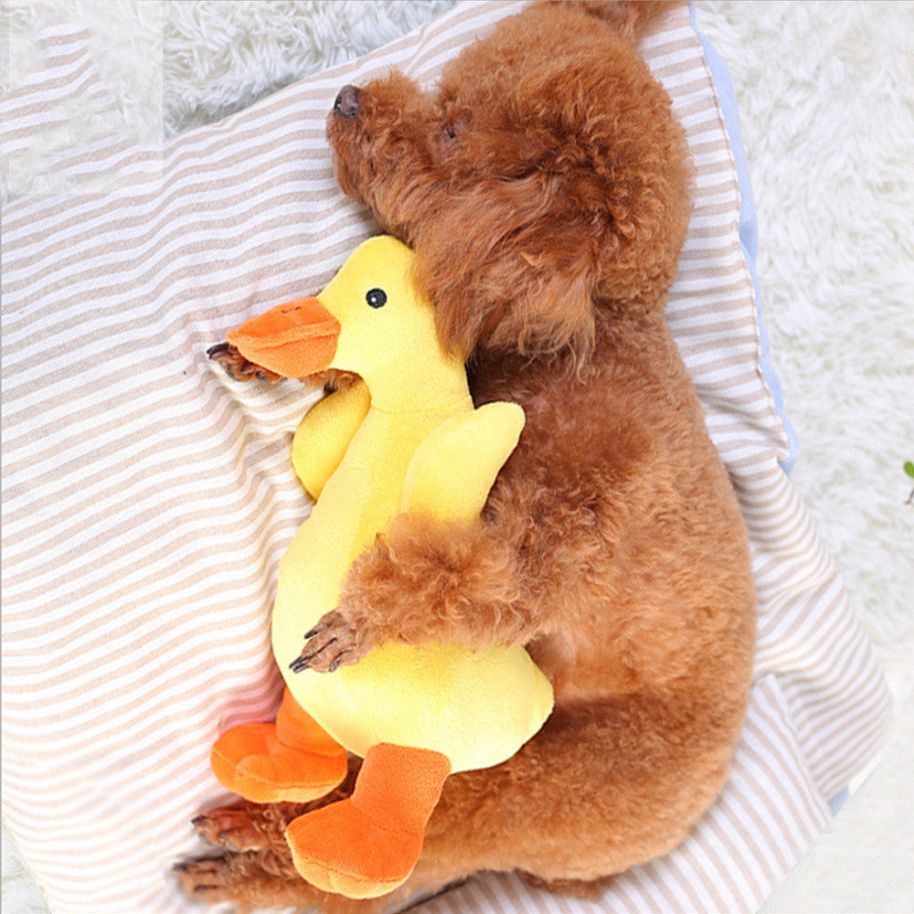 Yellow Duck Plush Dog Toy
