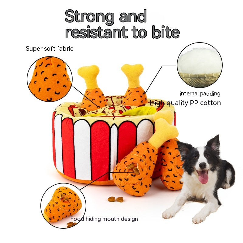 Chicken Drumstick Plush Treat-Hiding Dog Toy