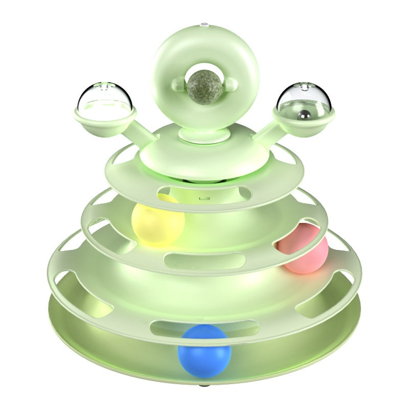 Four-Level Cat Ball Track Tower