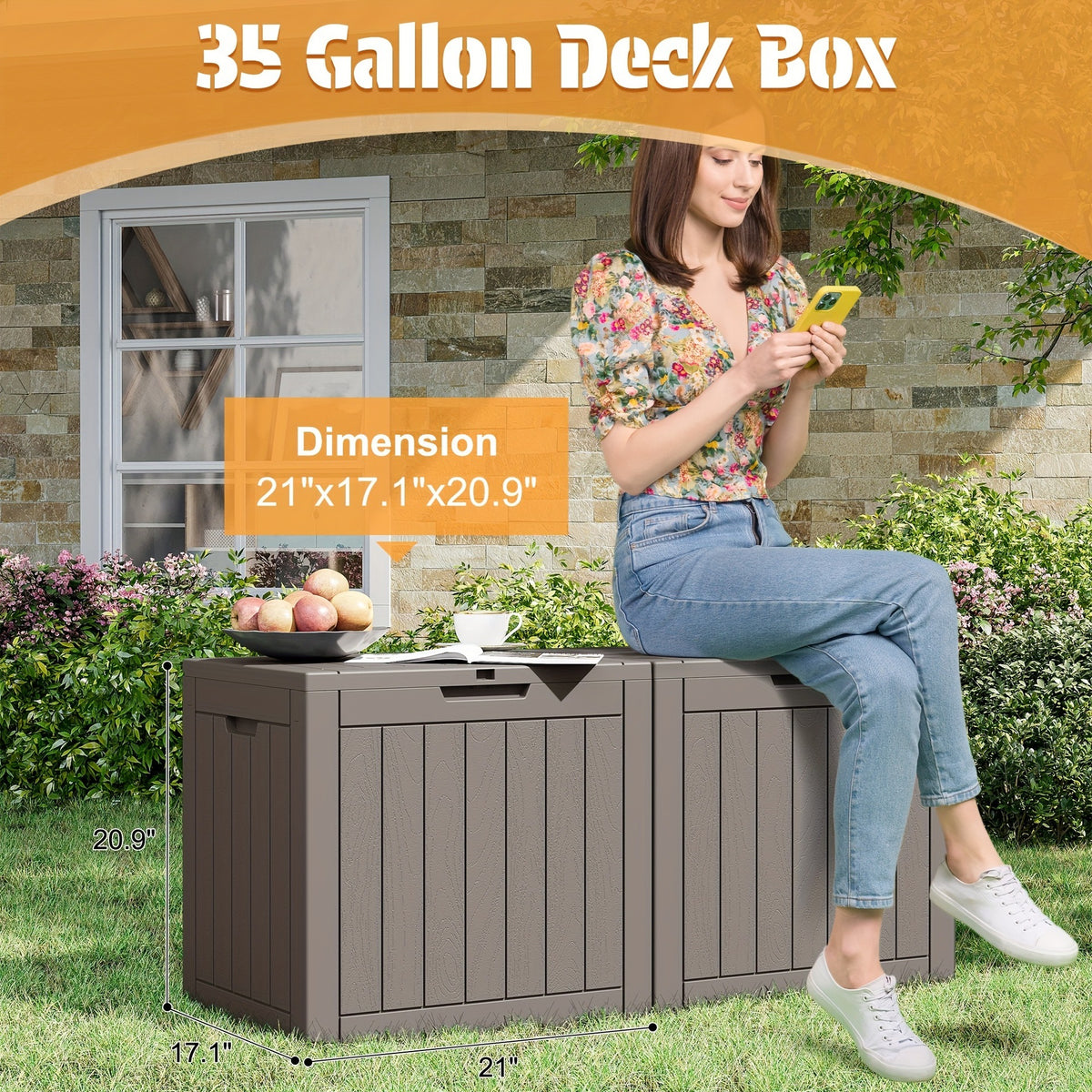 Outdoor Storage Box with Lock Hole