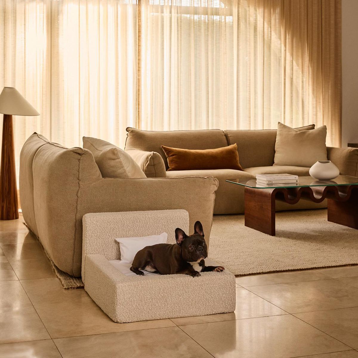 Rectangular Pet Sofa Bed with Backrest