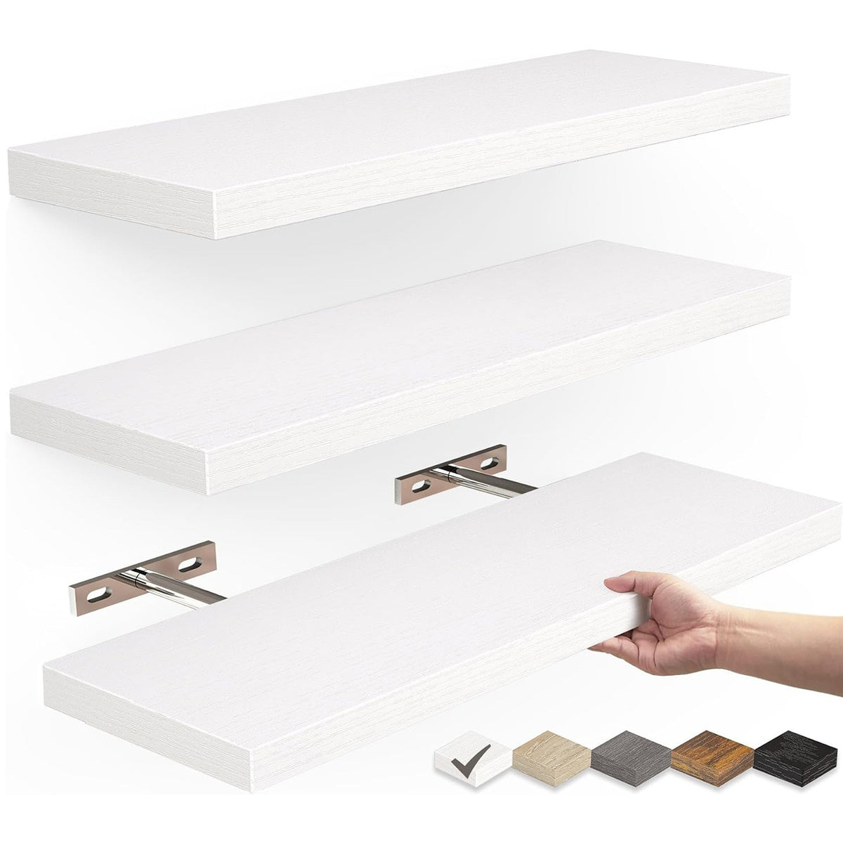 Wall-Mounted Solid Wood Shelf