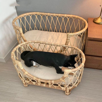 Woven Rattan Pet Sofa Bed