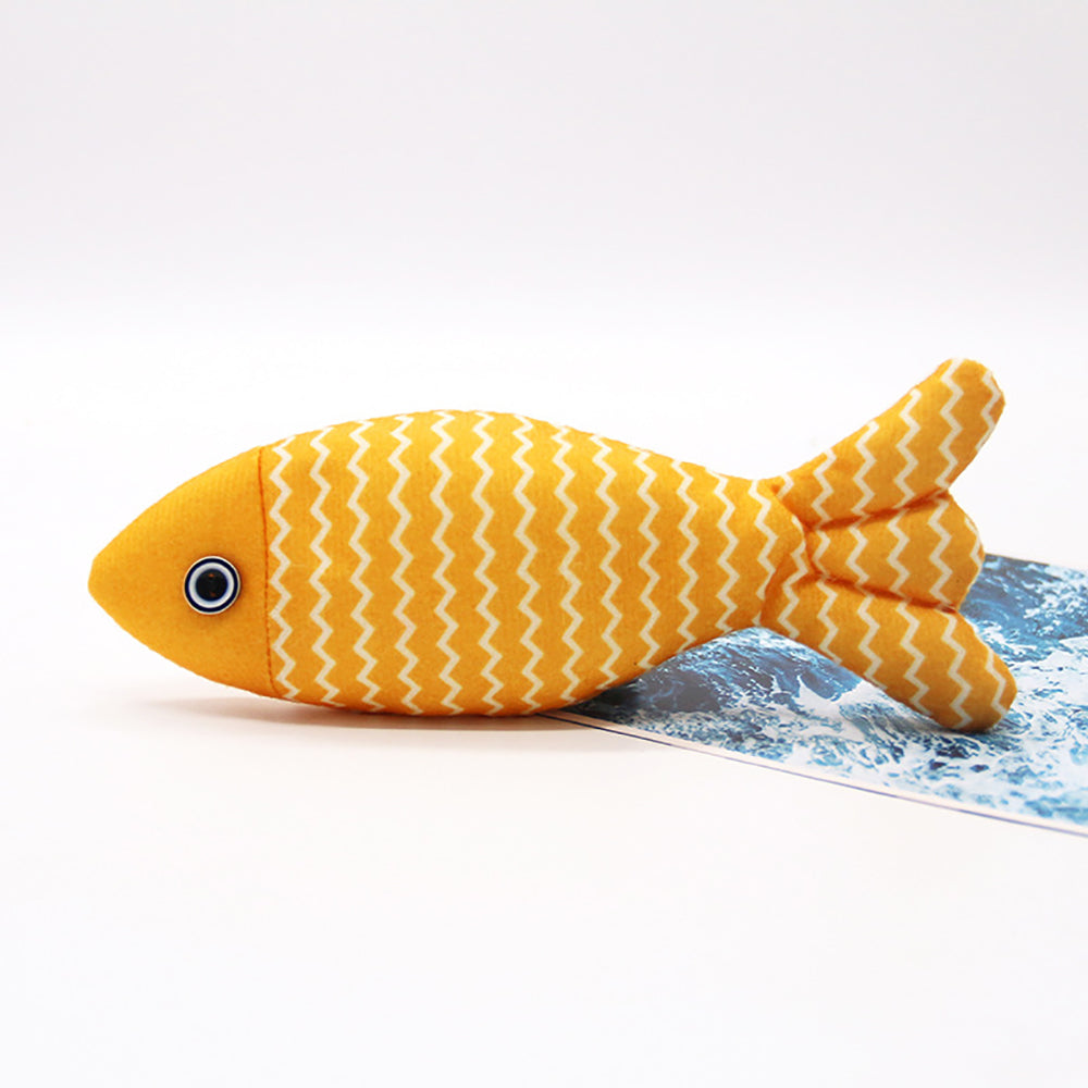 Fish-Shaped Catnip Pillow Toy
