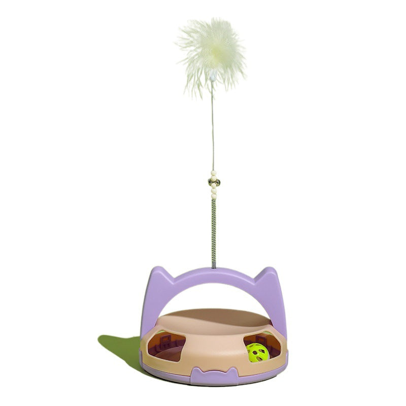 Cat Ball Track Toy with Feather Wand