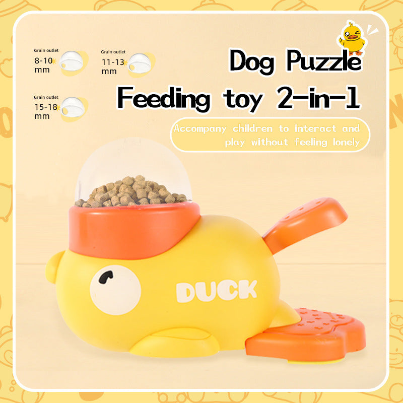 Duck-Shaped Treat-Dispensing Pet Toy