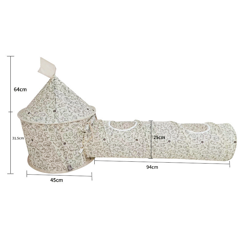 Foldable Fabric Cat Play Tunnel