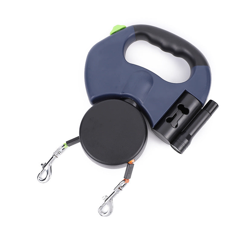 Dual Retractable Dog Leash with Light