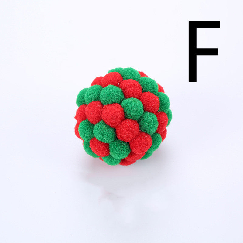 Colorful Plush Cat Toy Ball