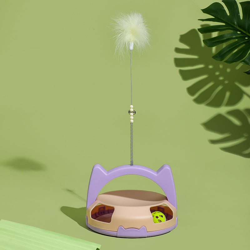 Cat Ball Track Toy with Feather Wand