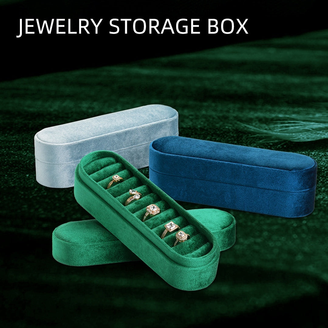 Velvet-Lined Ring and Earring Storage Box