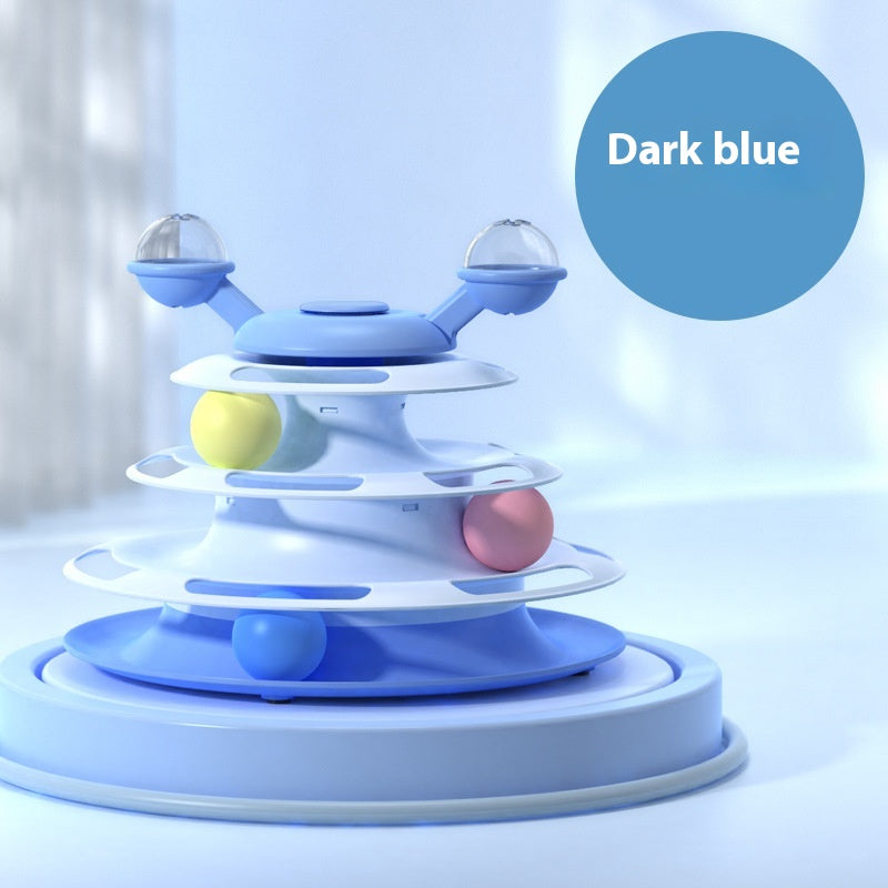Four-Level Cat Ball Track Tower