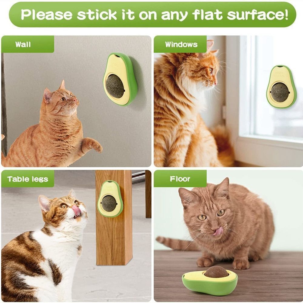 Cute Avocado Catnip Toys Cat Toy Cat Supplies Catnip Mini Cat Treat Toys Interactive Pet Toys Pet Avocado Ball Cute Funny Mint