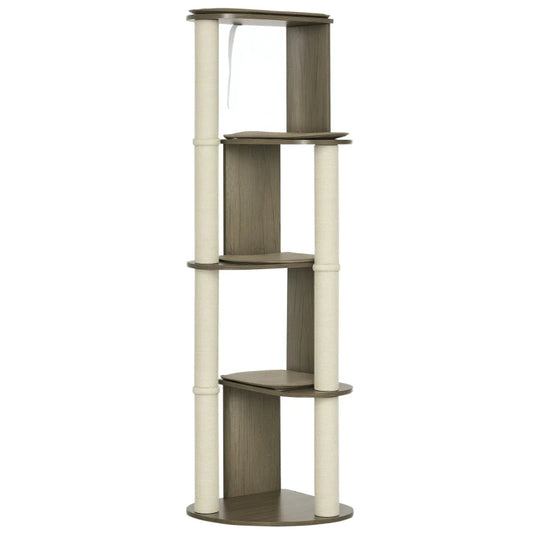 Corner Cat Tree with Four Padded Platforms
