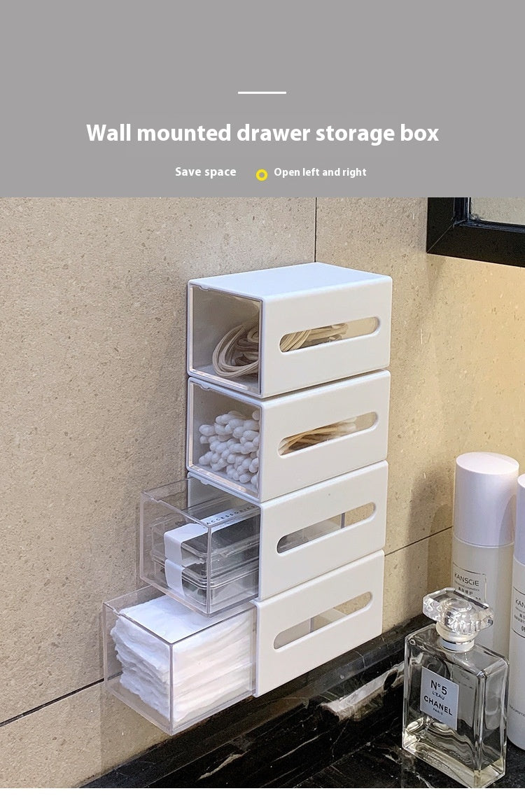 Wall-Mounted Cotton Pad and Swab Storage Drawer