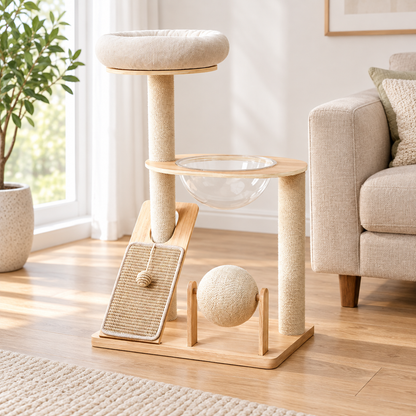 Cat Climbing Tower with Scratching Platforms - product view 2