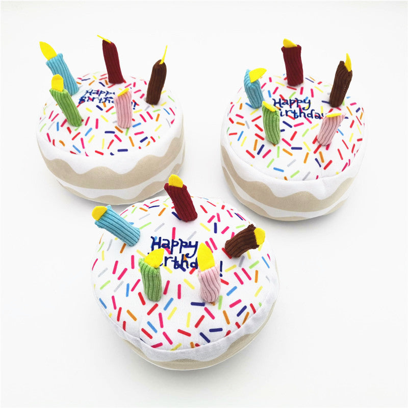 Birthday Cake Plush Dog Toy