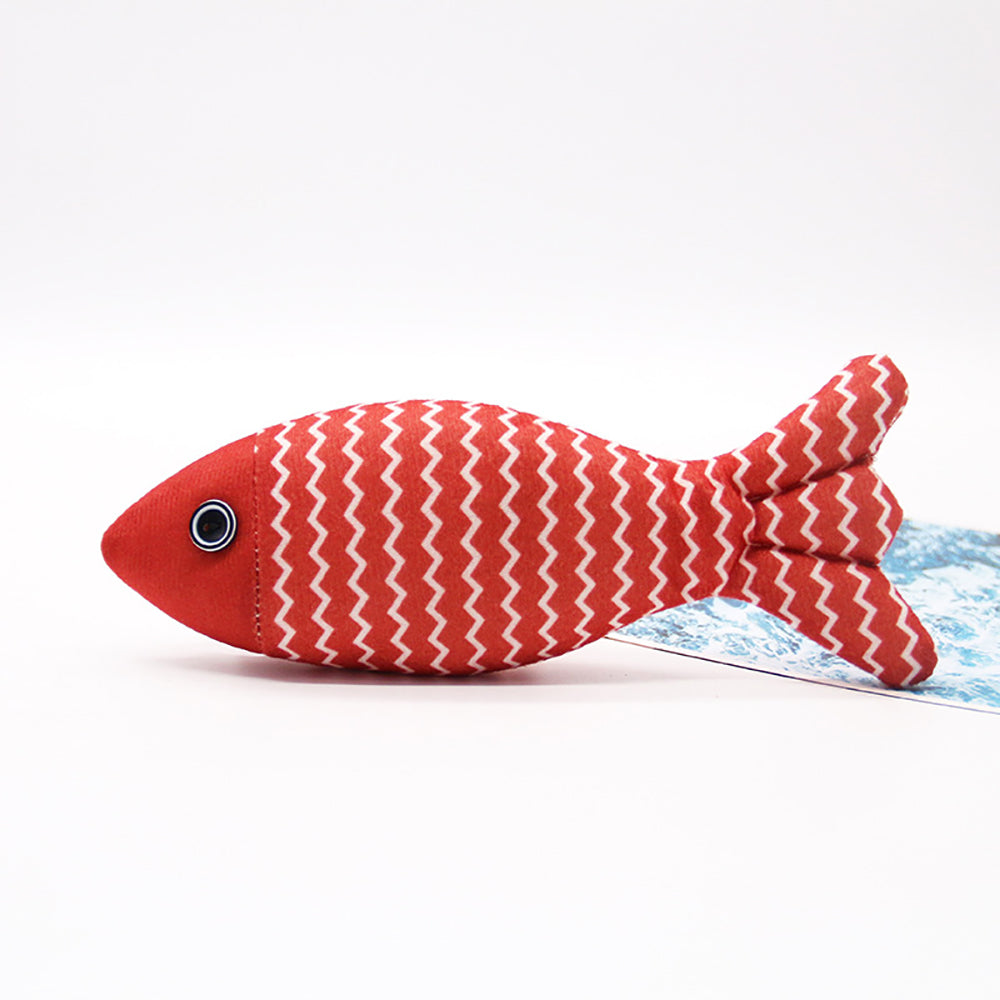 Fish-Shaped Catnip Pillow Toy